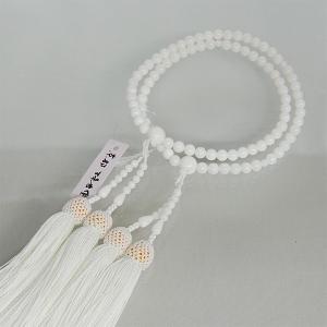 新作グッ お念珠 【お値下げ】本珊瑚(白サンゴ)二連念珠 値下げ】本