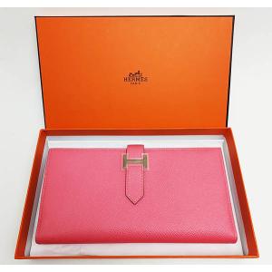 【極美品】エルメス　べアンスフレ　ヴォーエプソン　ローズアザレ　折財布　424 エルメス HERMES ベアンスフレ ローズアザレ ヴォーエプソン 長財布