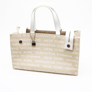 中古品 サマンサタバサニューヨーク ハンドバッグ キャンバス レザー  