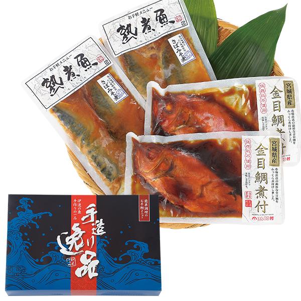 お歳暮 2025 ギフト 歳暮 金目鯛 さば けんこう村 金目鯛の姿煮とさば味噌煮の詰合せ イナゲヤ...