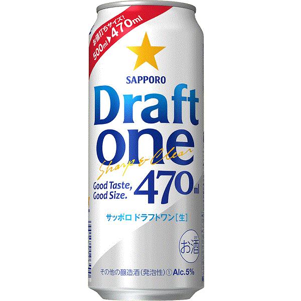 送料無料 サッポロ ドラフトワン 470ml×24缶 ケース