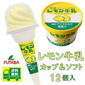 フタバ食品 レモン牛乳カップ＆ソフト12個セット 産地直送 プレゼント お取り寄せ 栃木 アイスクリーム ギフト 詰め合わせ