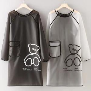 エプロン 大人用 割烹着 ロング 長袖ポケット付...の商品画像