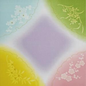 風呂敷 ふろしき 京ちりめん 二巾 約68cm ボカシ四君子  M80#801 INAZUMA