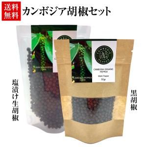 最高級カンボジア黒胡椒（ホール） 黒胡椒50g＋塩漬け100gセット 自然栽培の安心安全なペッパー ECOCERT認証｜inb