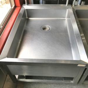ソイルド一槽シンク ゴミカゴ付き 業務用 中古/送料別途見積 : 業務用