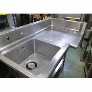 ソイルド一槽シンク ゴミカゴ付き 業務用 中古/送料別途見積 : 業務用