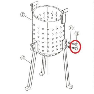 フードプロセッサー EBM 鉄 ギョーザ絞り器用 (12)ボルト(スタンド止め)  EBM/業務用/新品｜inbis