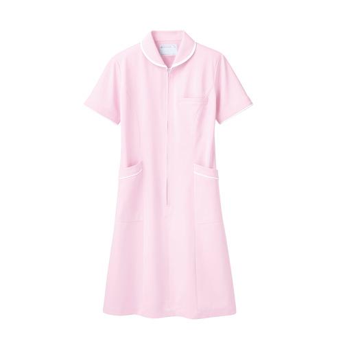 ナースワンピース 半袖 ピンク/白 レディス 73-1554 /業務用/新品/小物送料対象商品