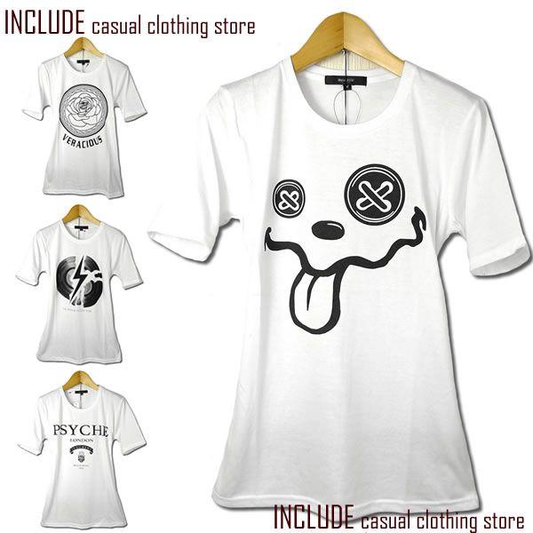 英字 ローズ フェイス ディスク プリント Uネック 半袖Tシャツ カットソー ストリート メンズ ...