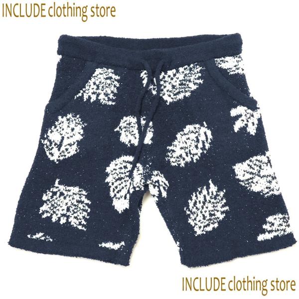 リーフ ボア ショートパンツ ストレッチ モールヤーン 短パン リゾート ルームウェア ビター メン...