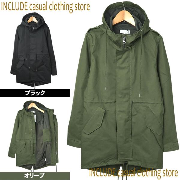 モッズコート モッズジャケット ヴィンテージ ミリタリー 春物 スプリングコート ブラック オリーブ...