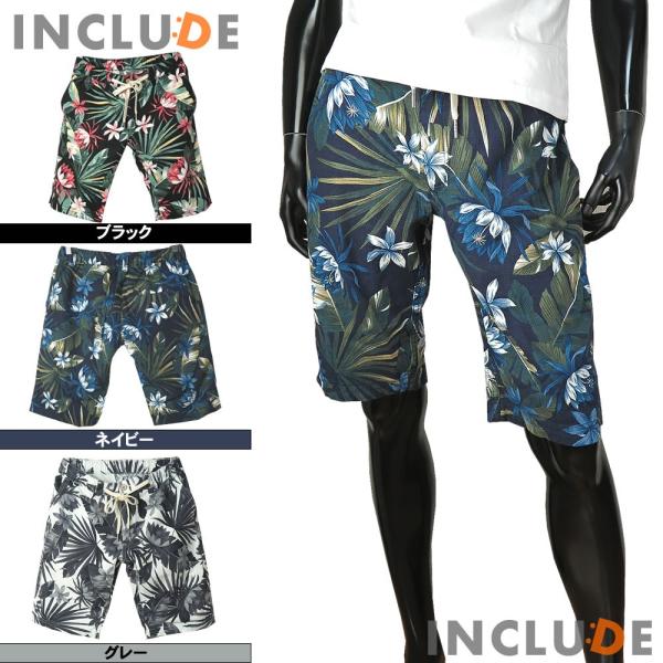 ボタニカル ショートパンツ ハーフパンツ メンズ 父の日 花柄 短パン プリペラ フラワー 南国 M...