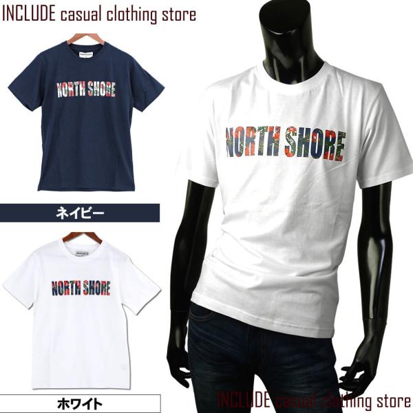 Tシャツ 半袖 ロゴ 花柄 メンズ アメカジ プリント ロゴT カットソー