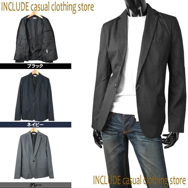 テーラード ジャケット スーツ地 テーラードジャケット ワンボタン センターベント ノッチドラペル ...