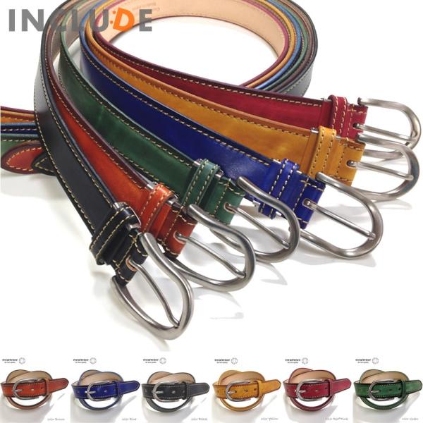 国産手塗りベルト 本皮 牛革 帯切 サイズ調節可能 職人が手塗り 牛革ベルト ヴィンテージ 全6カラ...