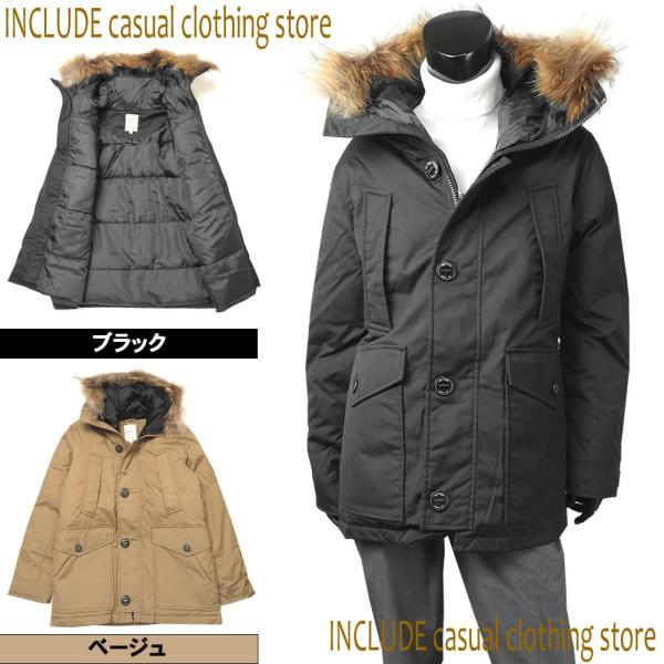 ダウンジャケット ダウンコート リアルファー シュノーケルフード 2WAY 高品質 保温 メンズ M...