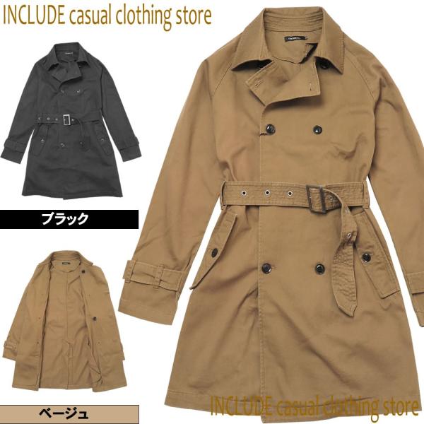 トレンチコート モールスキン 2カラー ビジネスコート カジュアルコート メンズ M L