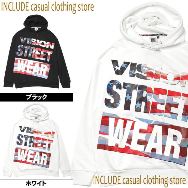 星条旗 プルパーカー ビッグシルエット スウェット アメリカ VISION STREET WEAR ...