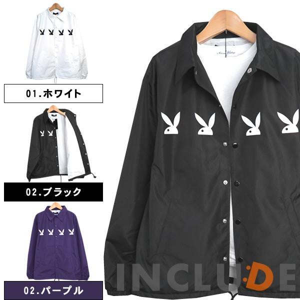 コーチジャケット PLAYBOY パネルバニー 写真 ガール ビキニ フォト プレイボーイ 長袖 無...