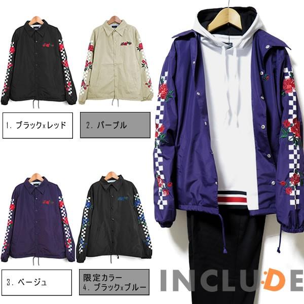 コーチジャケット バラ 薔薇 ローズ 刺繍 ロゴ プリント コーチ ブルゾン ジャケット ビッグサイ...