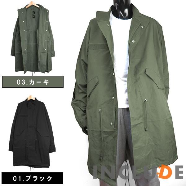 ミリタリーコート 薄手 ワイドシルエット モッズコート ロングコート メンズ ロング丈 ビジネス カ...