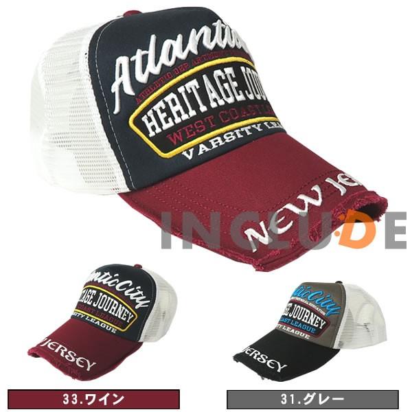 ワッペン 刺繍 atlantic city ウエストコースト 厚盛 涼しい メッシュキャップ キャッ...