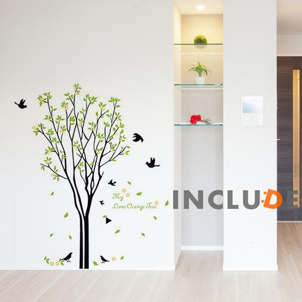 ウォールステッカー 春 木 鳥 リーフ モダン 結婚式 壁シール ウォールシール 北欧 カフェ CA...