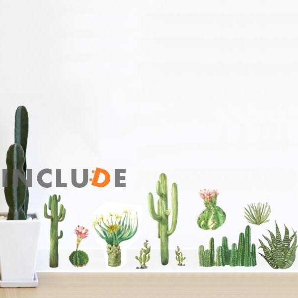 ウォールステッカー サボテン 観葉植物 南国 木 多肉 多肉植物 水やり不要 元気 壁シール ウォー...
