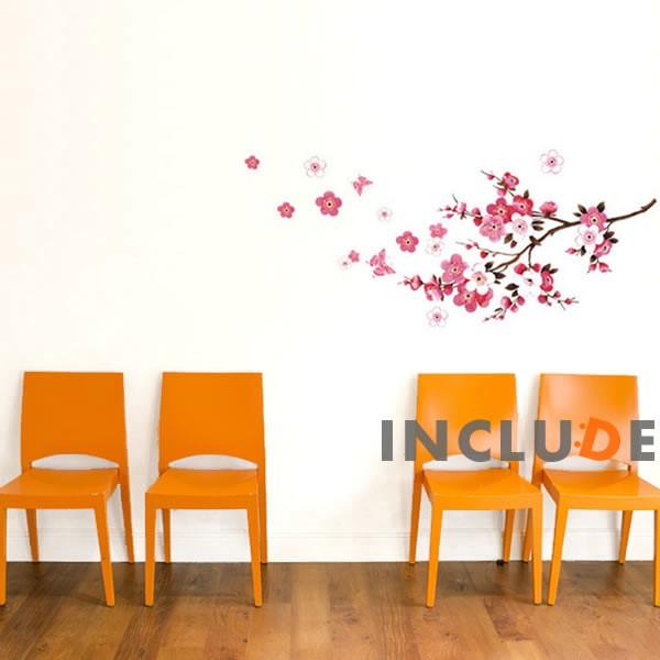 ウォールステッカー 花 赤い実 桜 桜花 梅 梅香 春 小薔薇 フラワー 綺麗 花びら 男子より花
