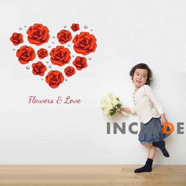 ウォールステッカー ローズ 薔薇 赤い薔薇 真っ赤な薔薇 百万本 フラワーギフト フラワーアレンジメ...