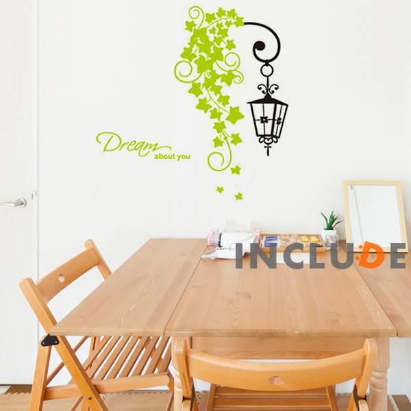 ウォールステッカー DREAM 夢 アイビー 外灯 証明 ポーチライト マリンライト ガーデンライト...