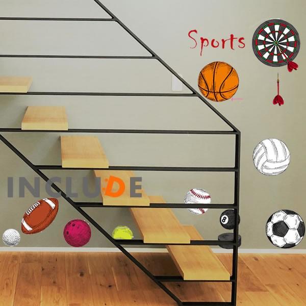 ウォールステッカー ボール サッカー バスケット バレー 野球 テニス ビリヤード ボーリング スポ...