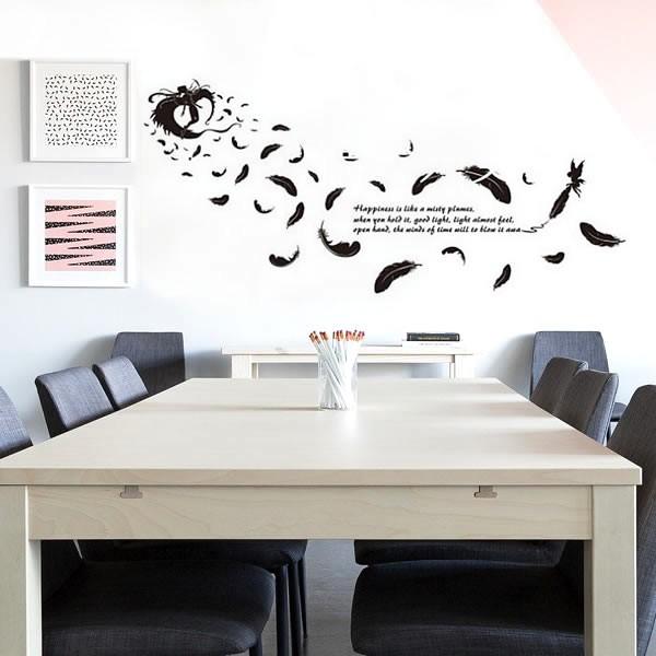 ウォールステッカー エンジェルウィング 黒 天使 堕天使 黒い羽根 黒い妖精 羽 キュート かわいい...