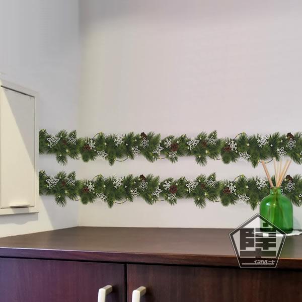 壁ステッカー ウォールステッカー クリスマスリース プリザーブドフラワー 北欧 ドライフラワー クリ...