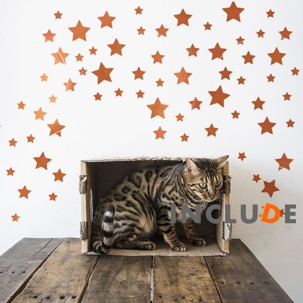 ウォールステッカー 星 スター ゴールド 金色 ブロンズ 大きい星 小さい星 星がいっぱい 天体観測...