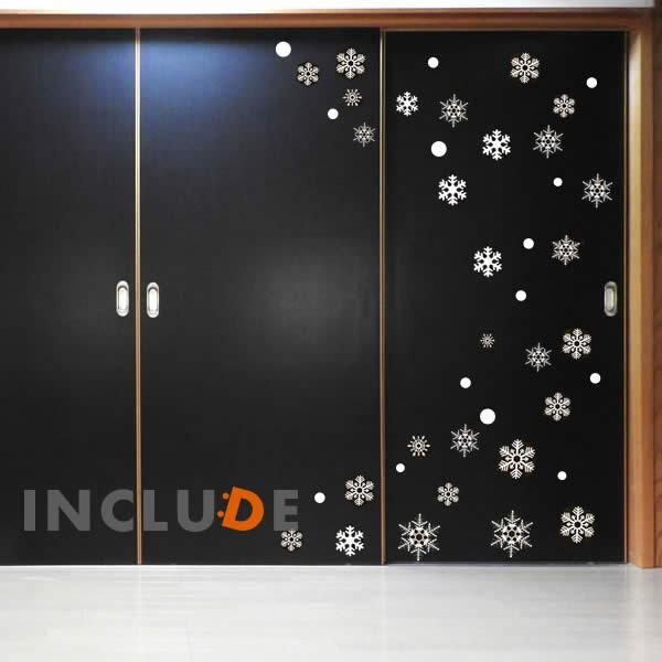 ガラスフィルム ウィンドウフィルム クリスマス 雪 結晶 雪結晶 スノーフレーク クリスタル 複雑な...