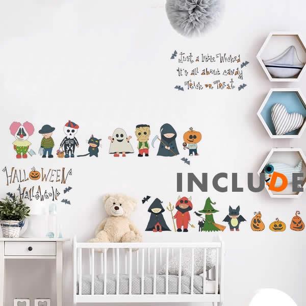 ウォールステッカー 収穫祭 ハロウィン ハロウィーン お化けの子供 ジャックランタン フランケン ピ...