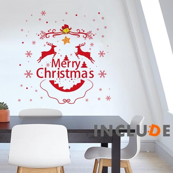 壁シール メリークリスマス サンタさん トナカイ merry christmas Xmas kawa...