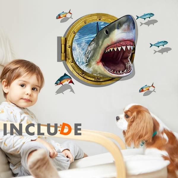 ウォールシール サメ 鮫 シャーク ジョーズ 海の王者 強い 衝撃 インパクト サメこわっ 白い死神...