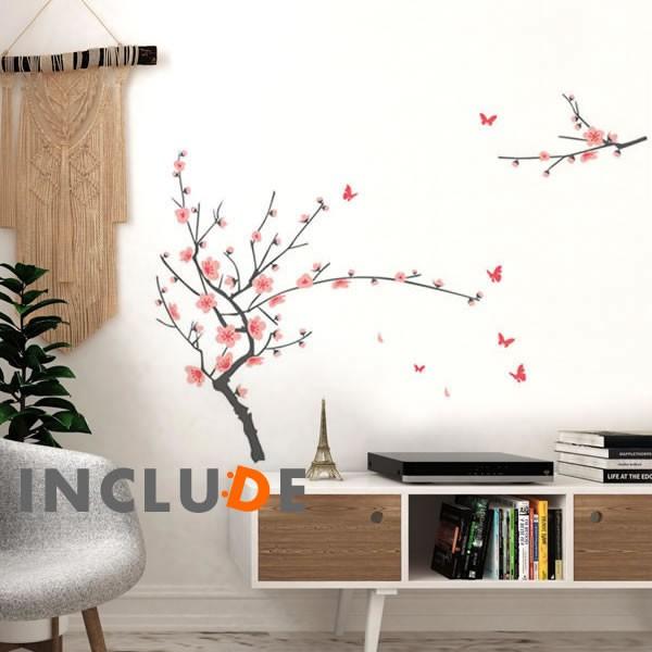 ウォールステッカー ウォールシール 花 赤い実 桜 桜花 梅 梅香 春 小薔薇 フラワー 綺麗 花び...