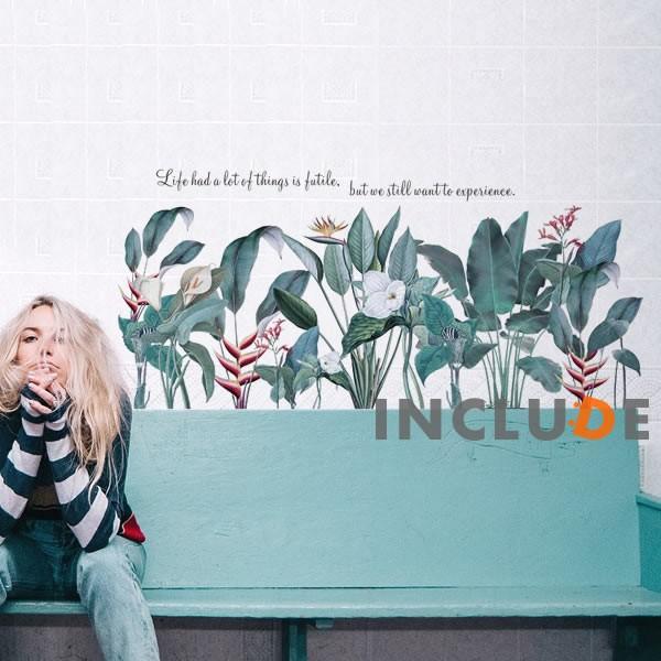 ウォールステッカー 観葉植物 美しい世界 ボタニカル リーフ モンステラ 南国 エンセーテ バショウ...