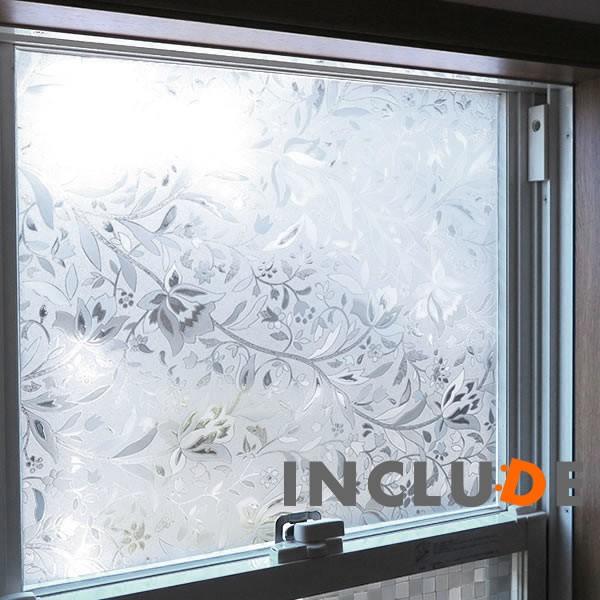 ウインドウフィルム [45cm×100cm] フラワー 花柄 ボタニカル 窓フィルム 目隠しシート ...