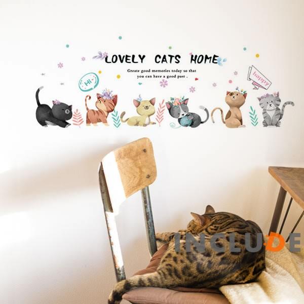 ウォールステッカー ねこ 猫 にゃん アニメ 動物 アニマル キャット 子猫 kawaii かわいい...