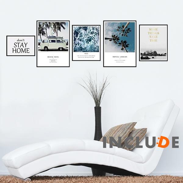 ウォールステッカー STAYHOME 南国 リゾート ワゴン 椰子 アイランド 波 ウェーブ ゴシッ...