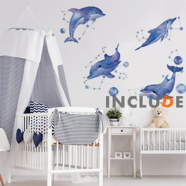 ウォールステッカー イルカ いるか イメージアート マリンアート 星座 宇宙 マリンファンタジー ド...