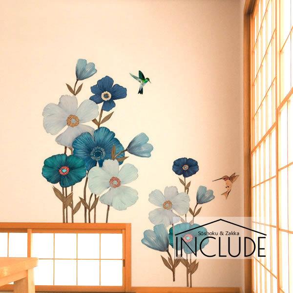 ウォールステッカー 淡い色 花 花びら コサージュ キラキラ 輝く 煌き 透明感 ピンク フラワー ...