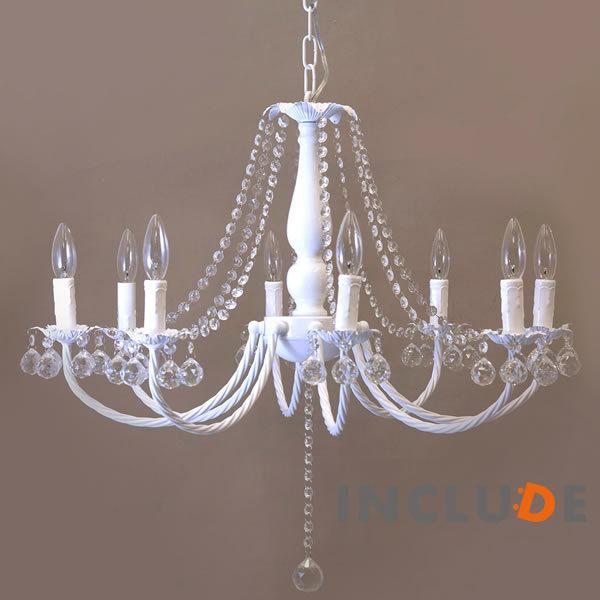 照明 8灯 ウォールライト ウォールランプ ブラケット シャンデリア 真っ白 クリスタルガラス シー...
