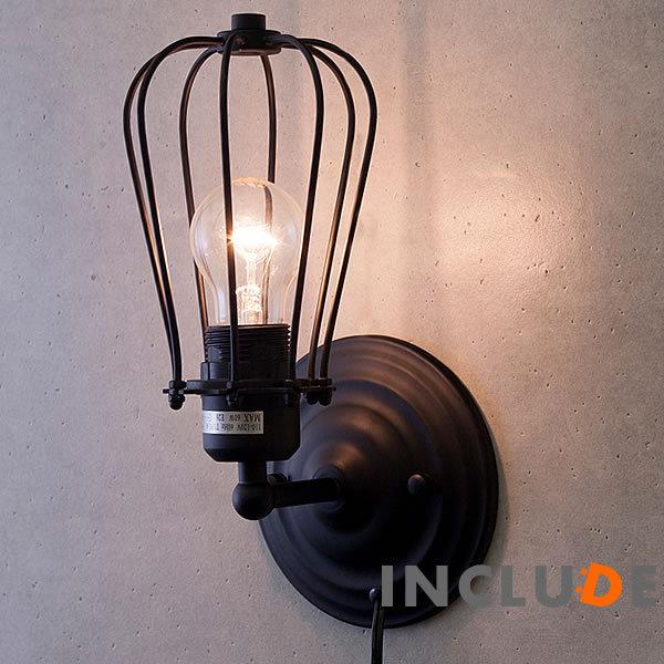 アイアン 真鍮 ガラス ブラケット 壁照明 1灯 LED ウォールライト ウォールランプ レトロ シ...