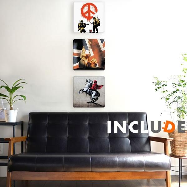 日本正規ライセンス アートパネル バンクシー CND Soldiers 核軍縮運動 ピースマーク ア...